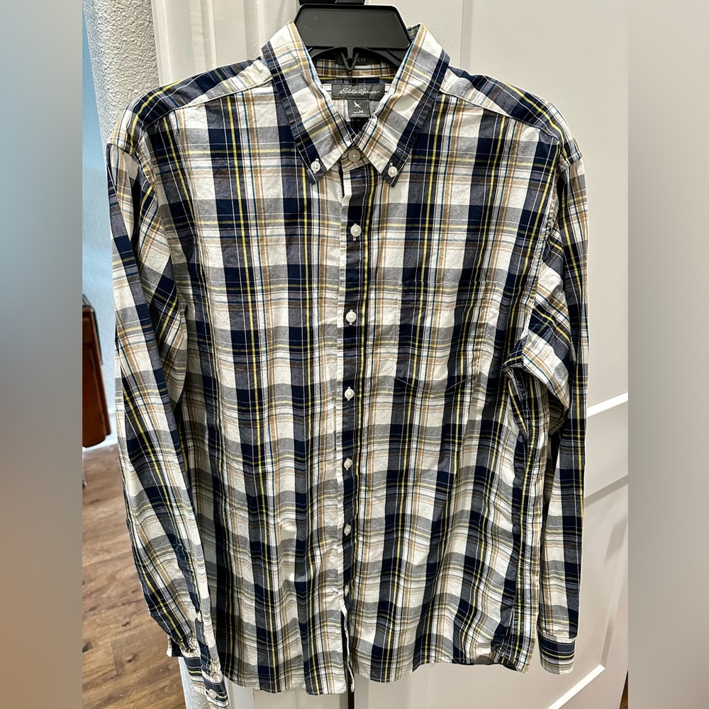 Eddie Bauer Men's Black Plaid Shirt